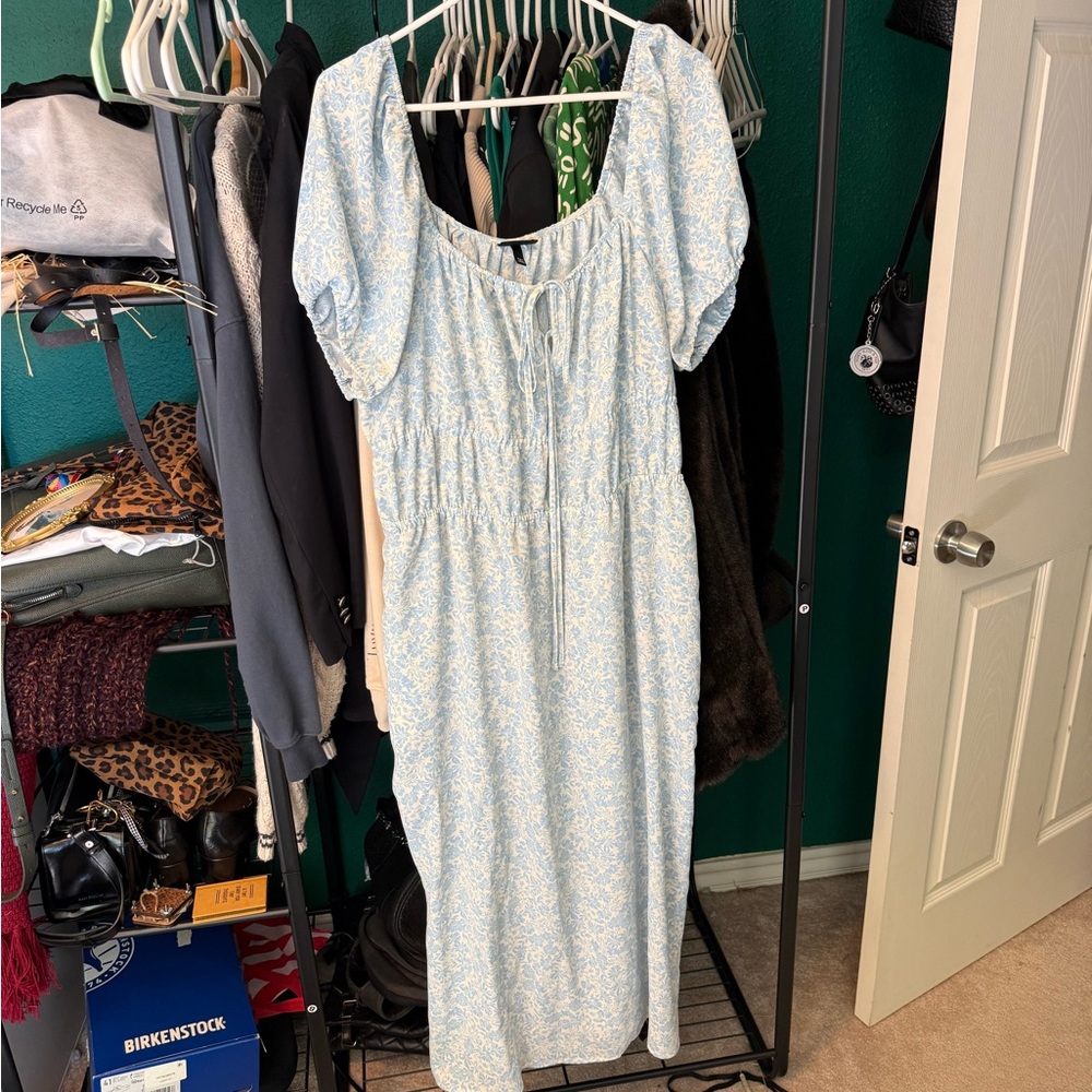 Who What Wear Light Blue Floral Maxi Dress